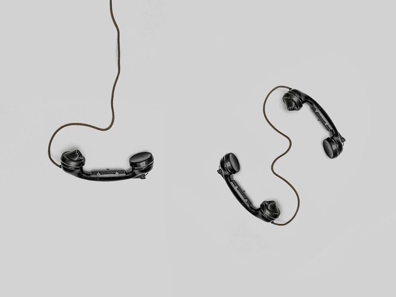 A pair of vintage telephone handsets